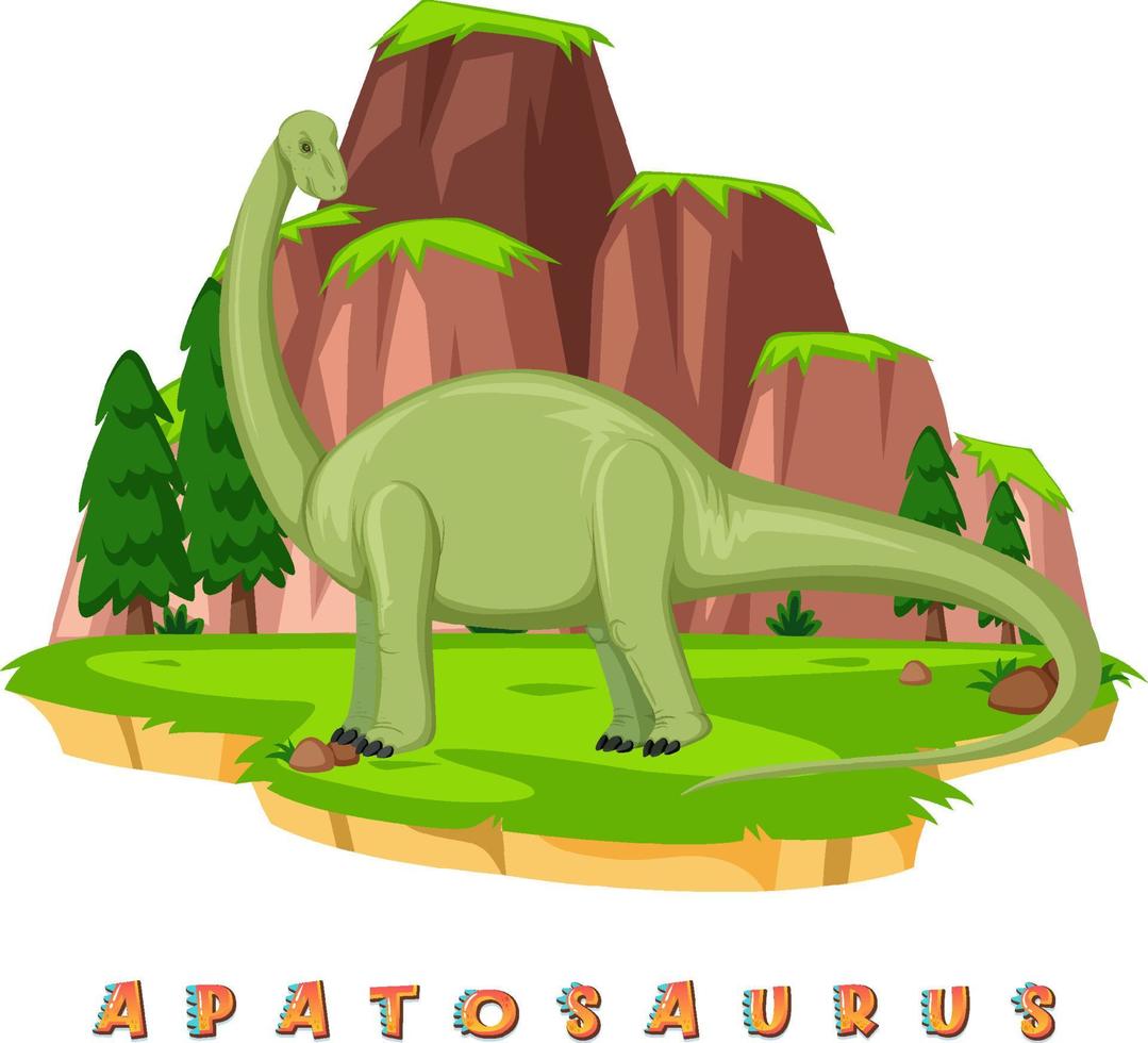 wordcard dinosauro per apatosauro vettore