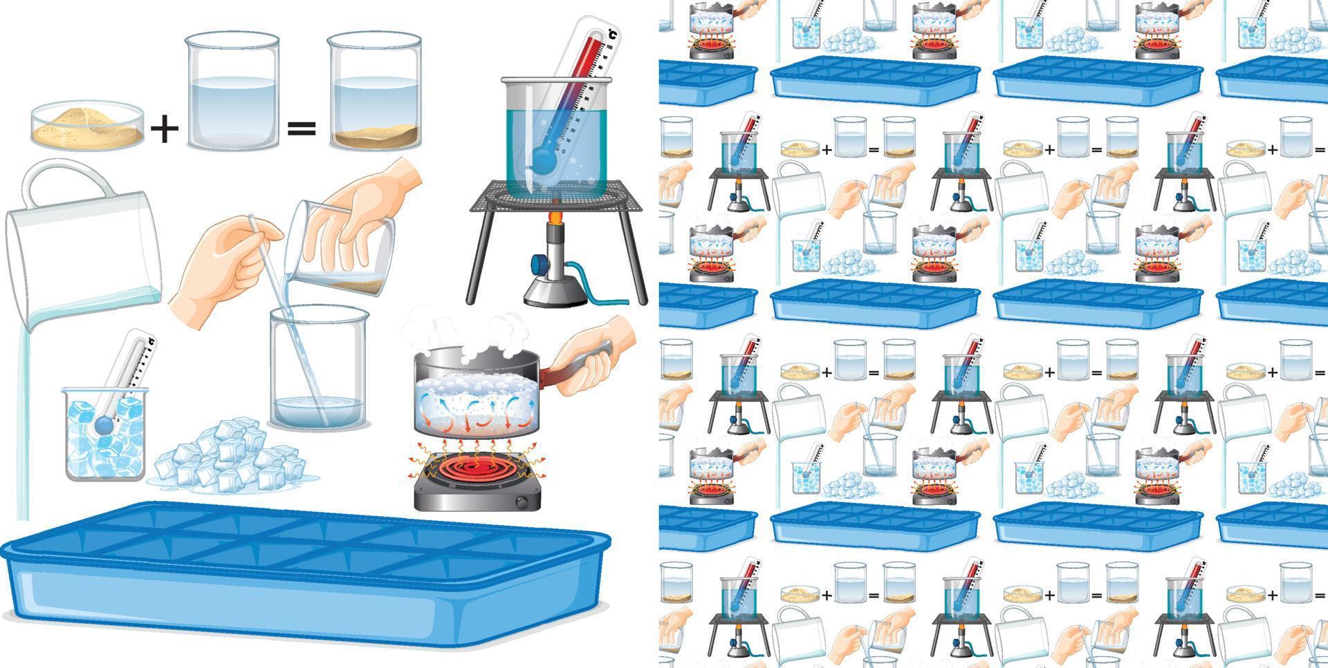 sfondo senza soluzione di continuità con esperimento scientifico vettore