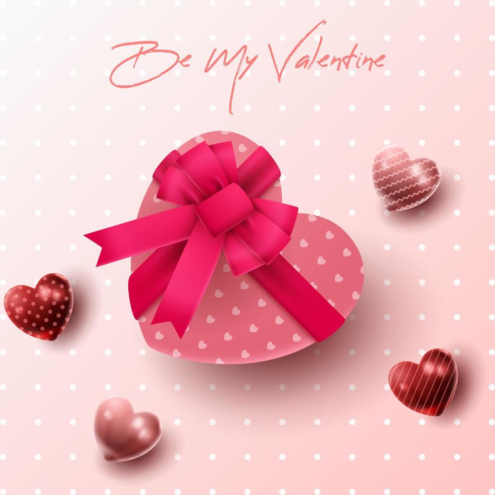 felice San Valentino sfondo con palloncino cuore e composizione presente per banner, poster o biglietto di auguri. illustrazione vettoriale