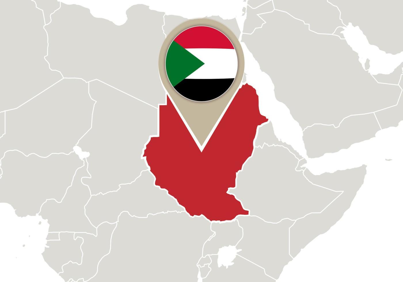 sudan sulla mappa del mondo vettore