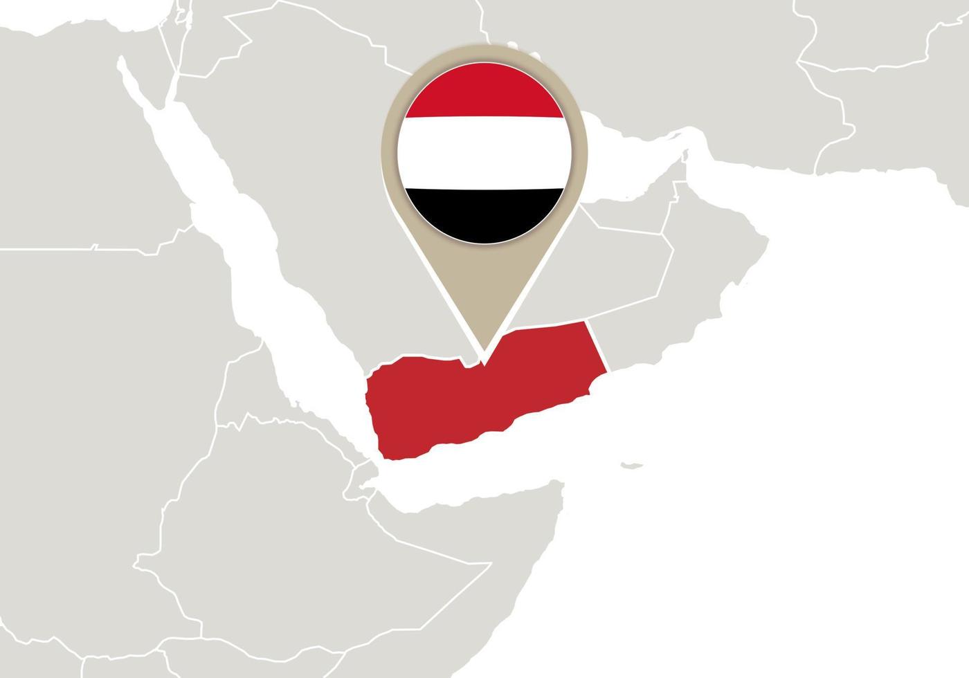Yemen sulla mappa del mondo vettore
