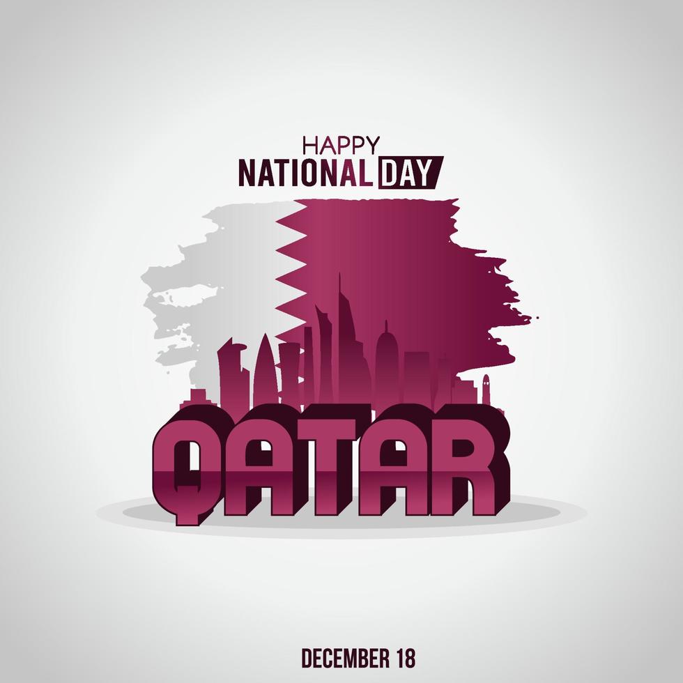 illustrazione vettoriale della giornata nazionale del qatar. adatto per poster e banner di biglietti di auguri.