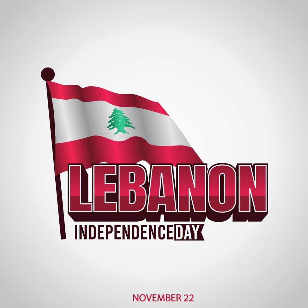 illustrazione vettoriale del giorno dell'indipendenza del libano. adatto per poster e banner di biglietti di auguri