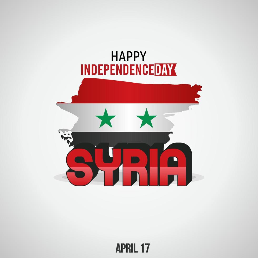 illustrazione vettoriale del giorno dell'indipendenza della Siria. adatto per poster e banner di biglietti di auguri.