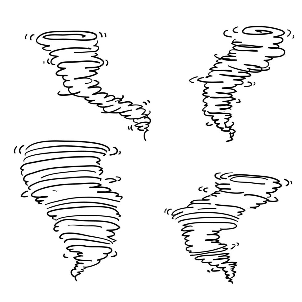 doodle tornado illustrazione vettore isolato su bianco