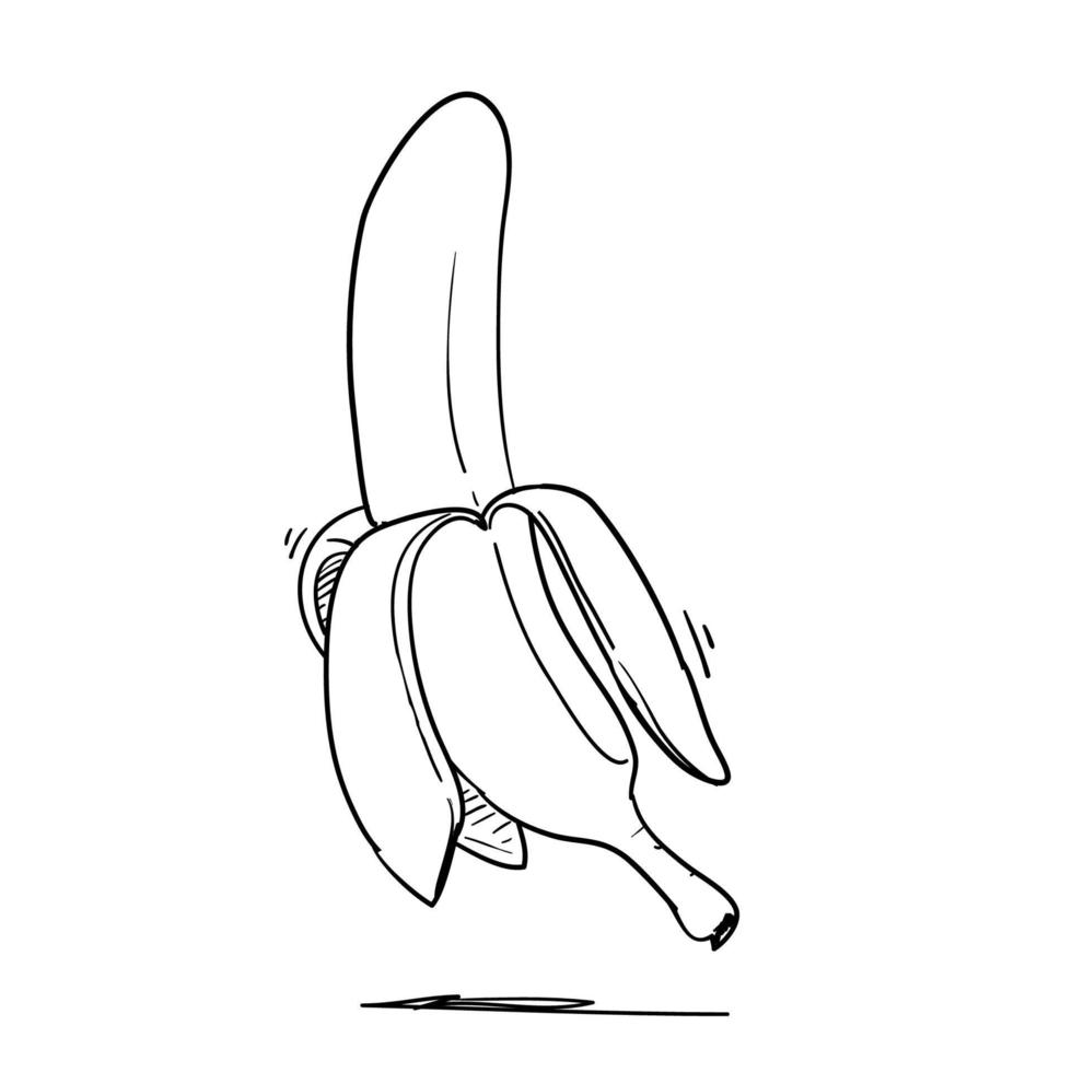 doodle banana illustrazione stile disegnato a mano vettore