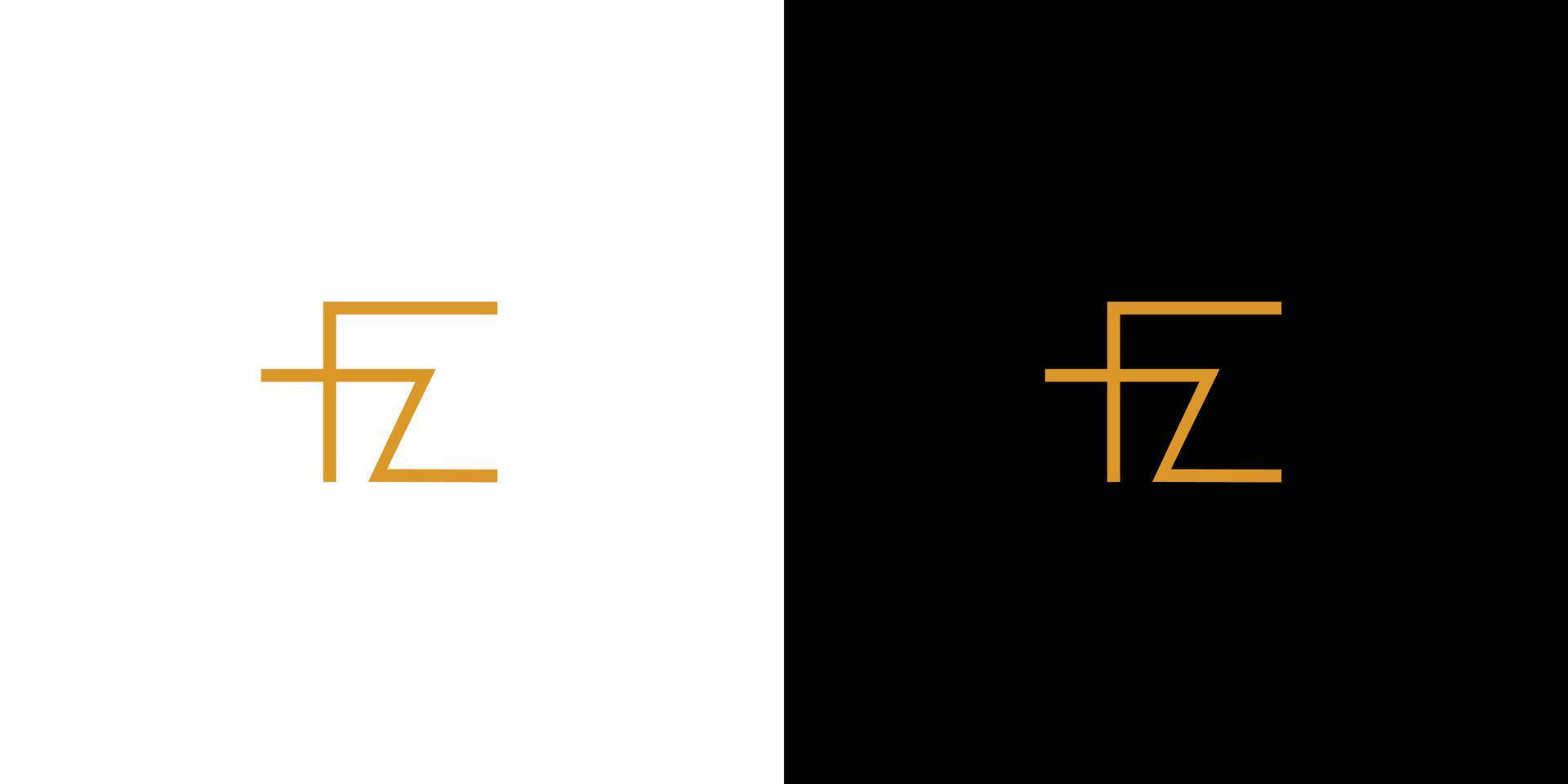 design moderno e sofisticato del logo della lettera fz vettore