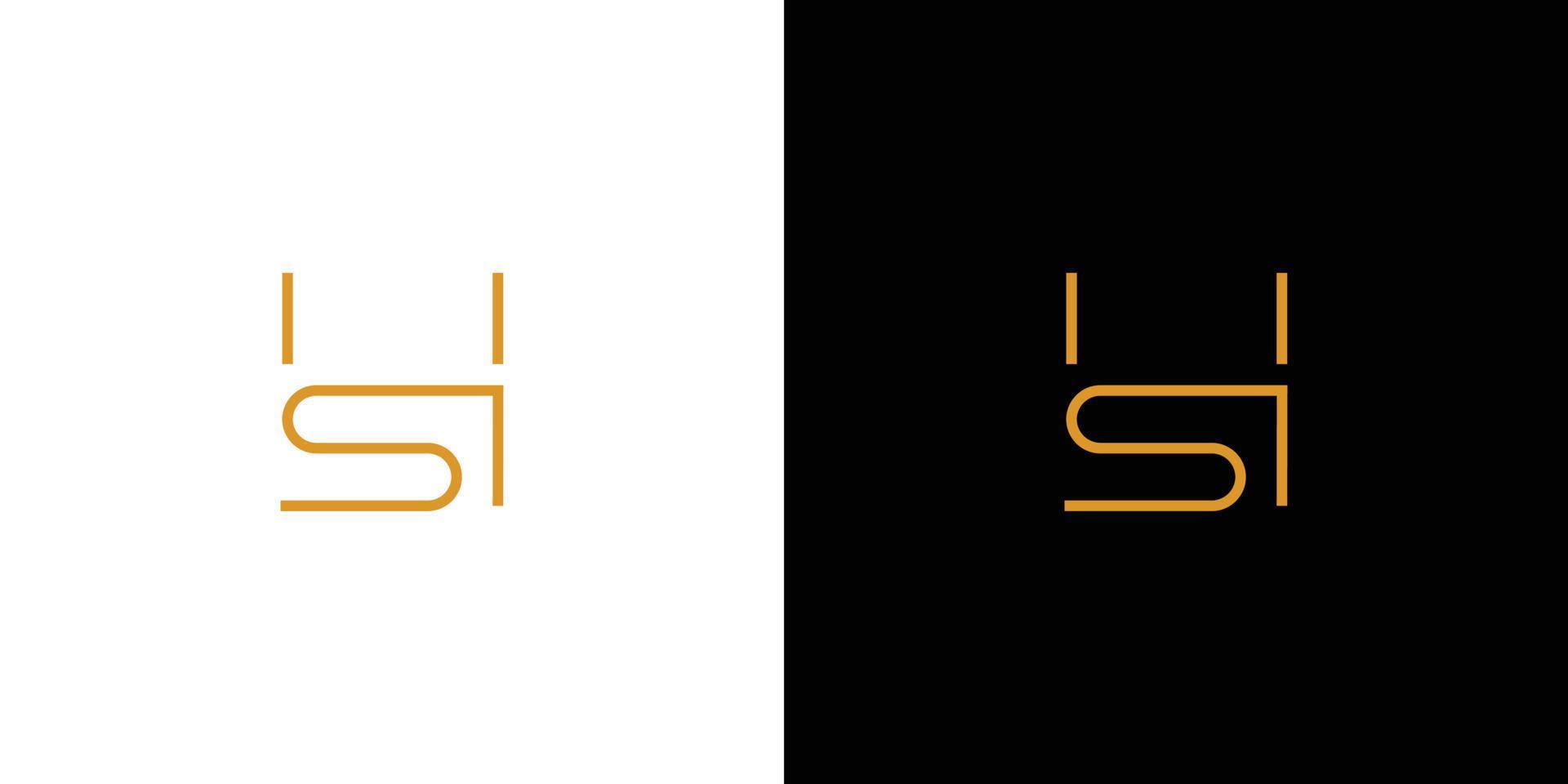 design unico e moderno del logo della lettera hs iniziali vettore
