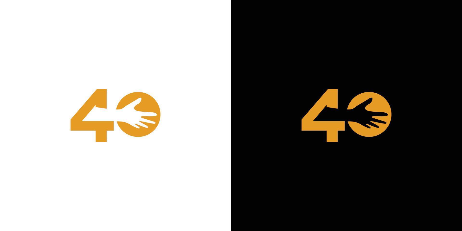 logo design numero 40 combinazione di icone della mano unica e moderna vettore