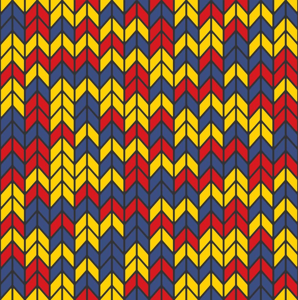 piccolo motivo geometrico colorato a maglia, a spina di pesce o chevron con sfondo in stile pop art. vettore