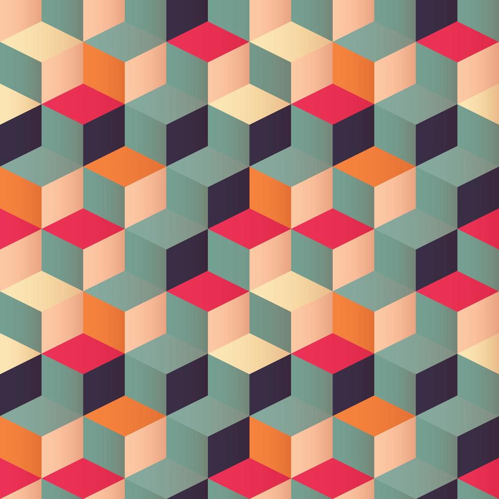 Motivo geometrico senza soluzione di continuità con quadrati colorati vettore