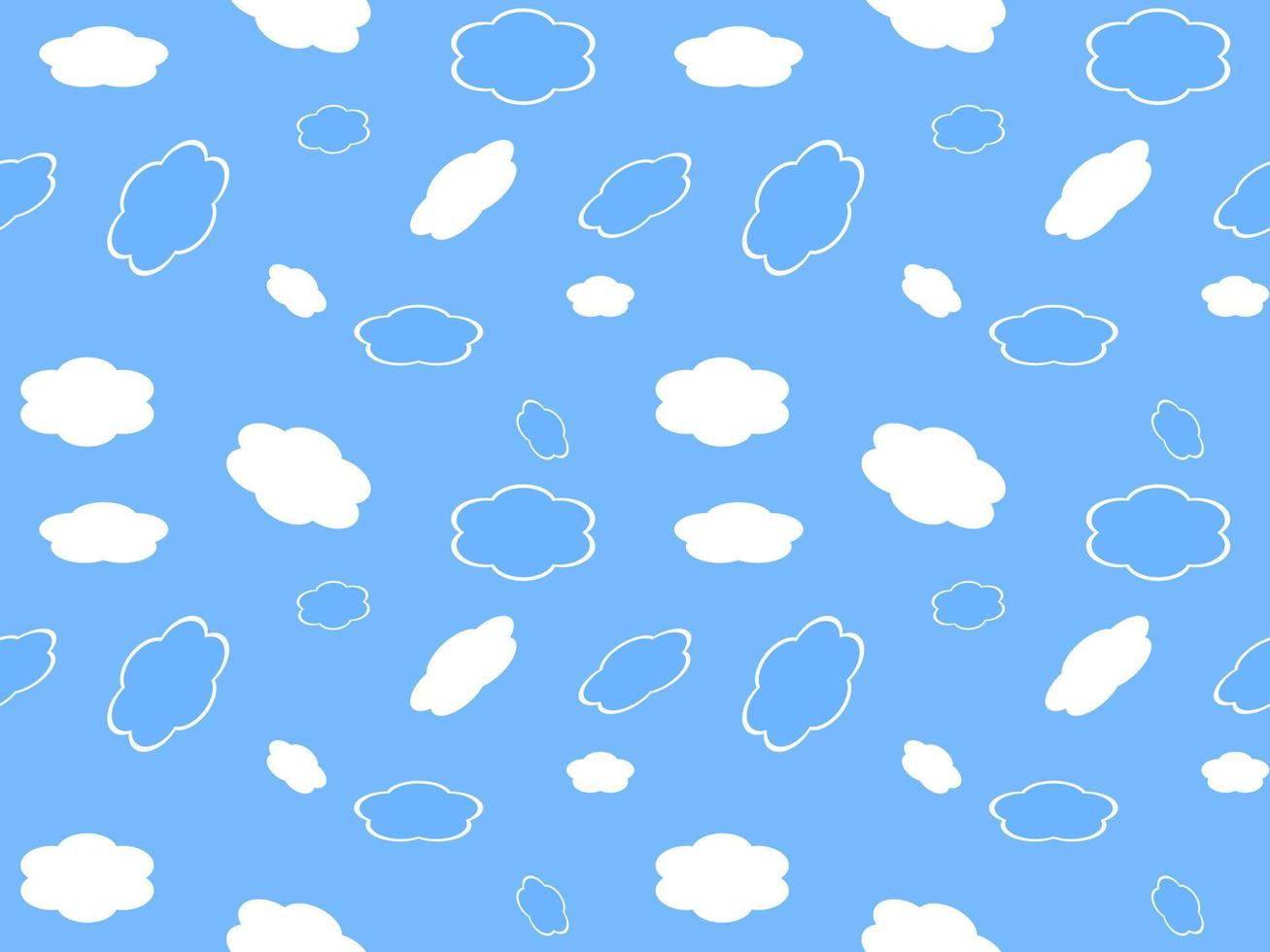 modello senza cuciture del personaggio dei cartoni animati della nuvola su fondo blu vettore
