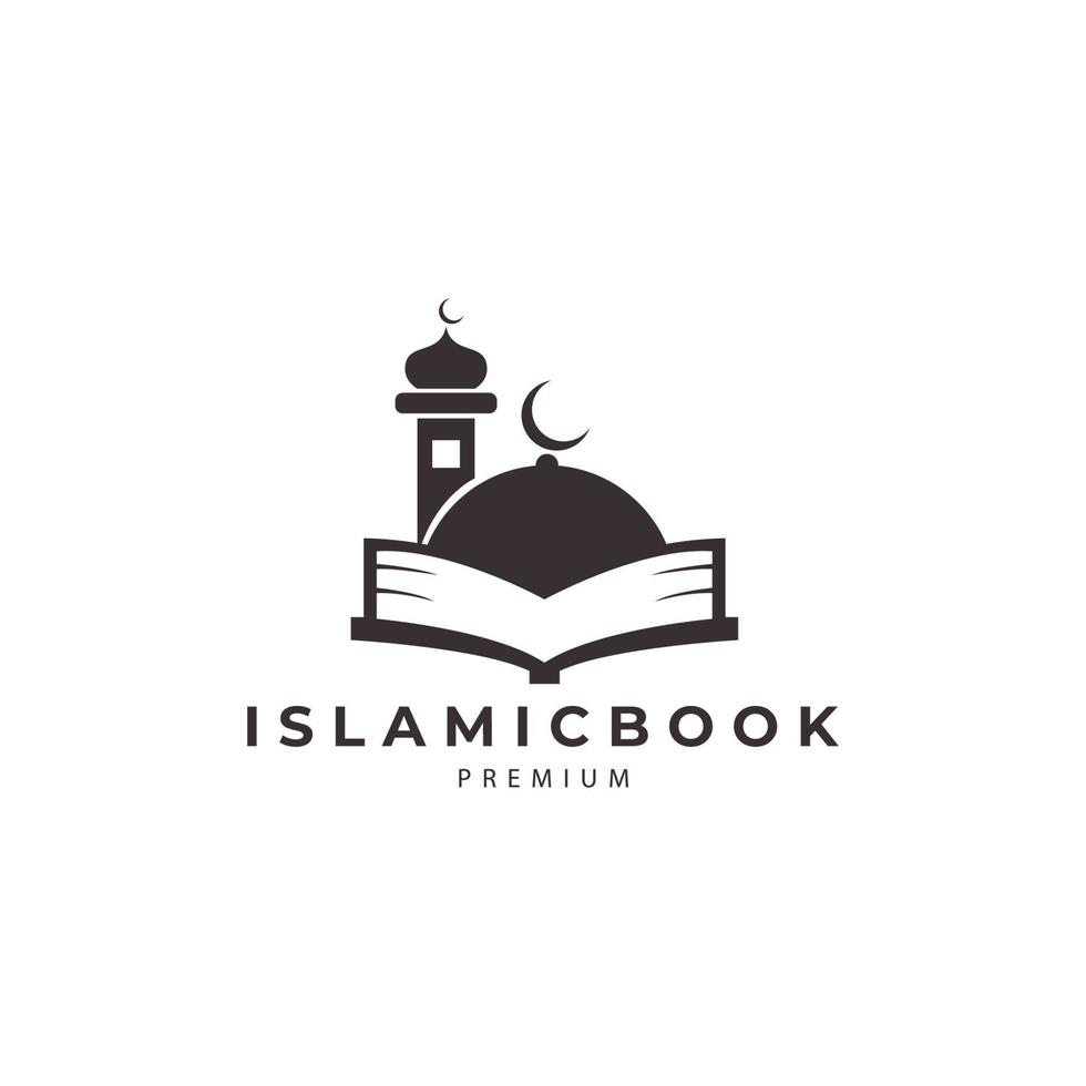 moschea islamico libro di conoscenza cupola musulmano logo icona vettore simbolo illustrazione design