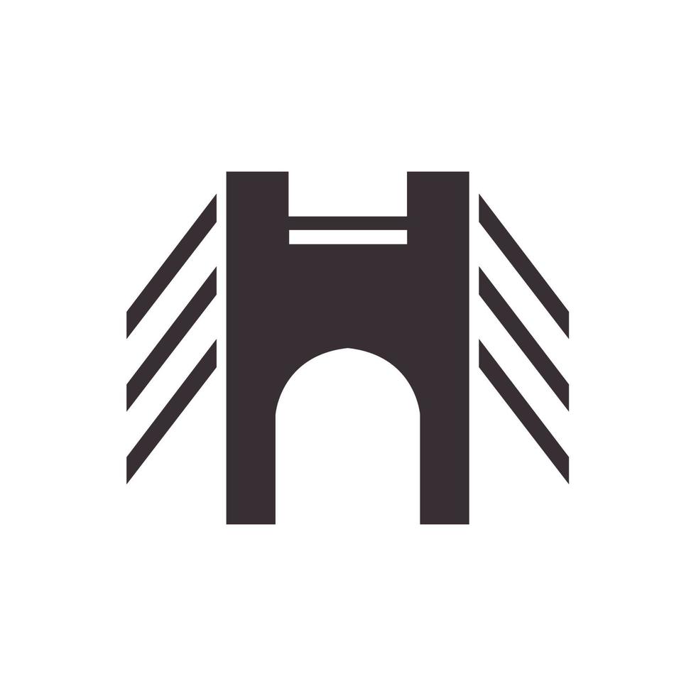 design minimalista dell'illustrazione del simbolo dell'icona di vettore del logo del ponte