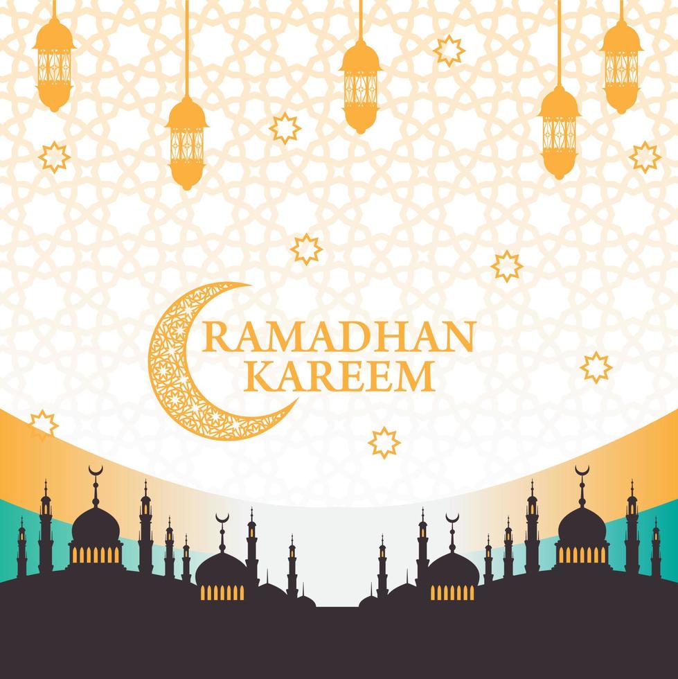 ramadan kareem sfondo eid al fitr islam moschea musulmana logo vettore icona simbolo illustrazione design