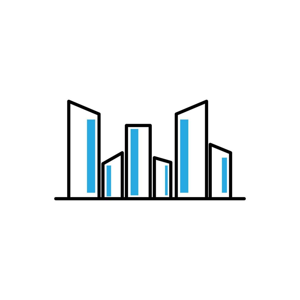 immobiliare grattacielo città logo vettore simbolo icona illustrazione design minimalista