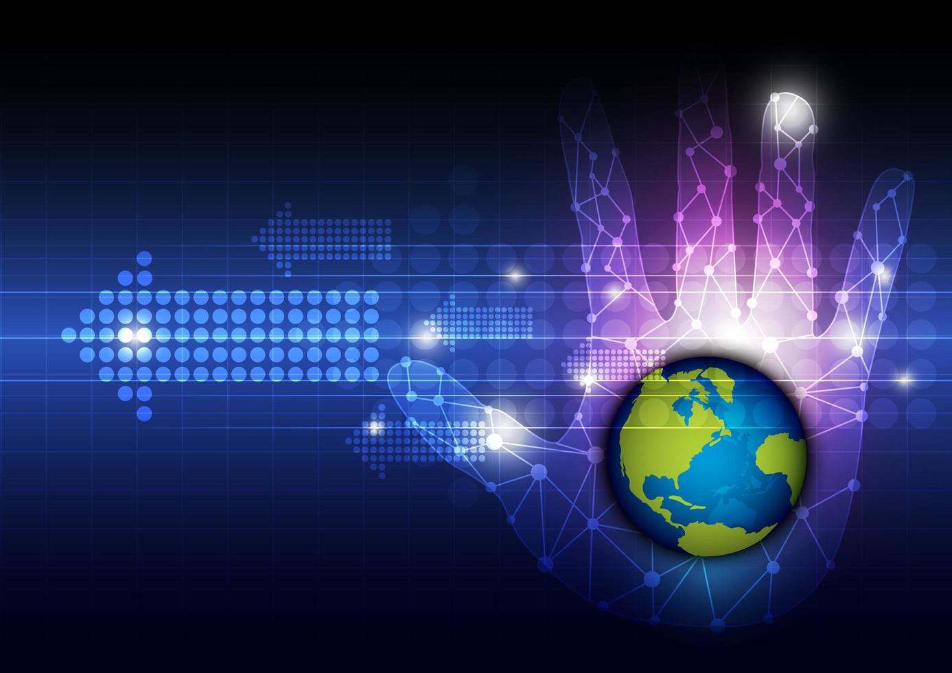 tecnologia globale in mano vettore