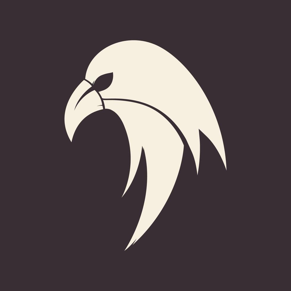 design del logo del falco dell'uccello della testa vintage, illustrazione dell'icona del simbolo grafico vettoriale idea creativa
