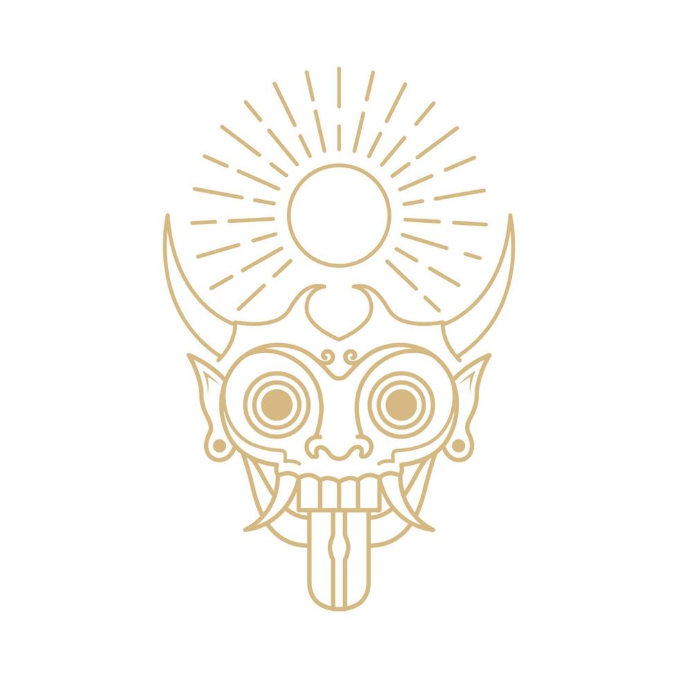 indonesia maschera cultura tradizionale logo hipster design, vettore grafico simbolo icona illustrazione idea creativa