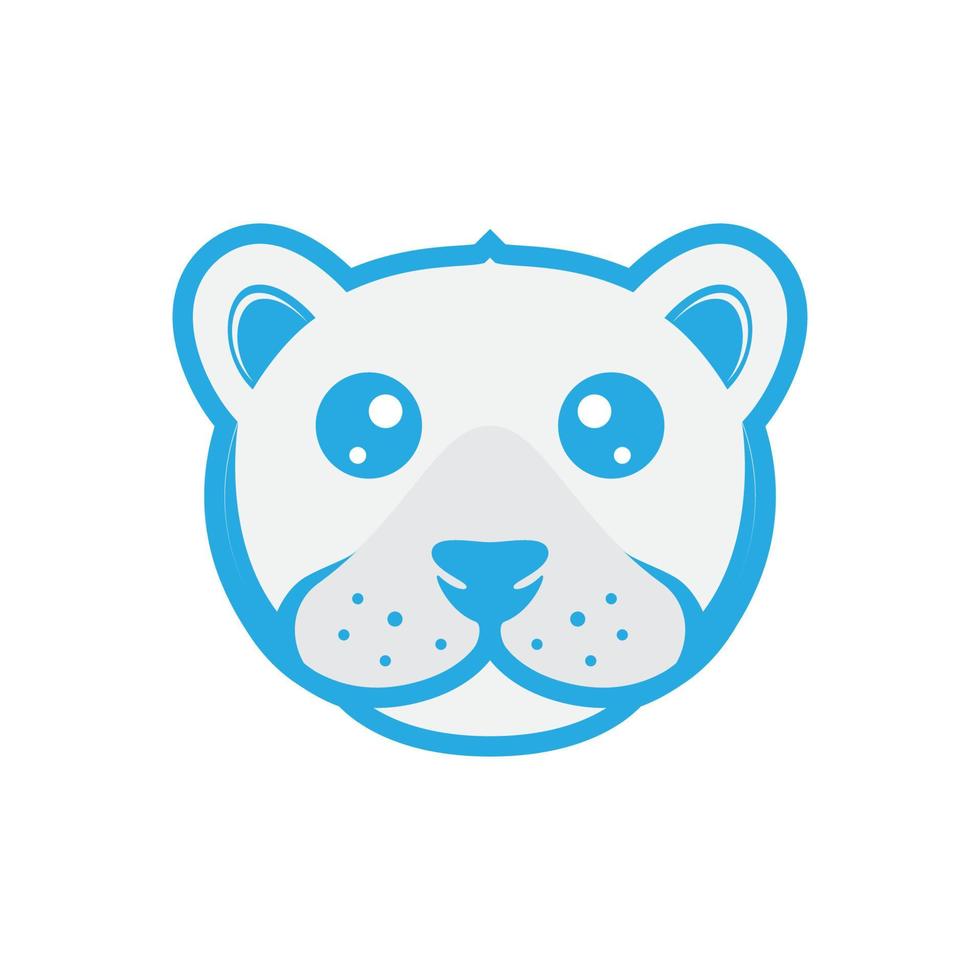 faccia carino orso polare logo design, vettore grafico simbolo icona illustrazione idea creativa