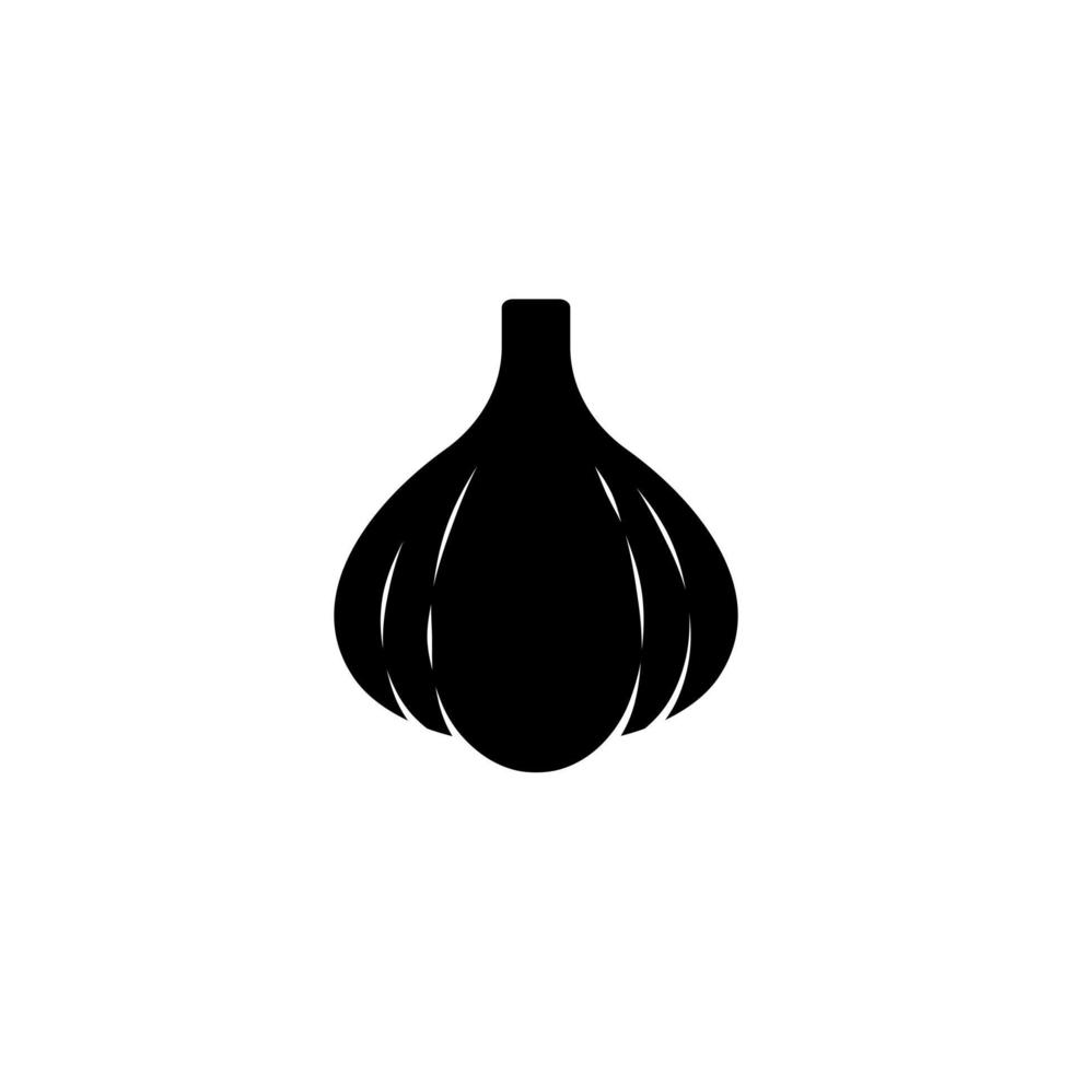 icona della siluetta dell'illustrazione di vettore dell'aglio