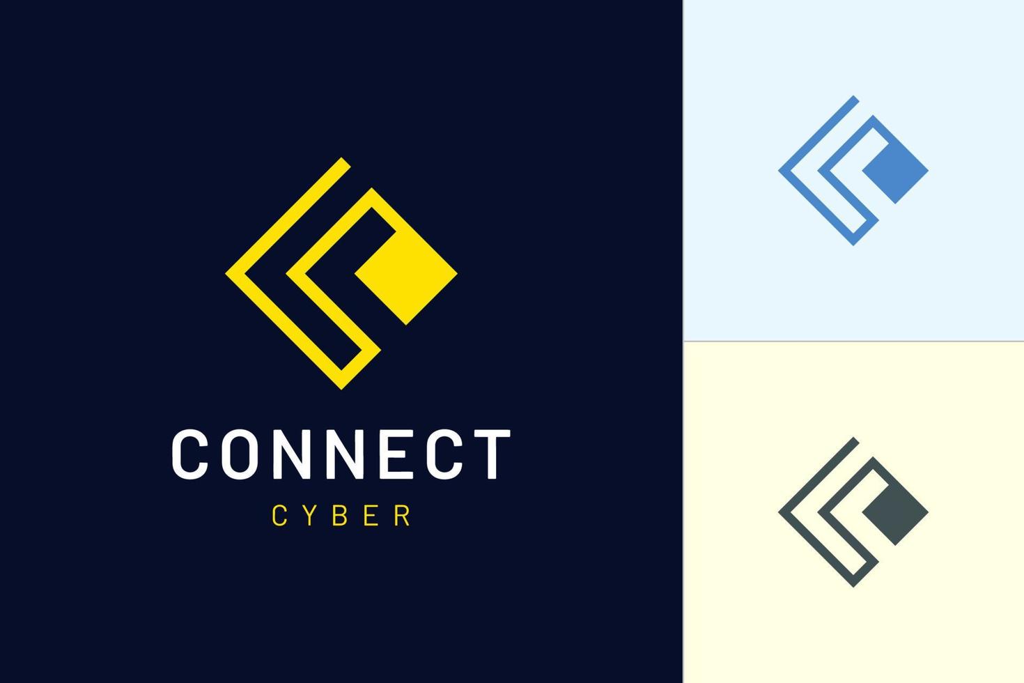 il modello di logo moderno della lettera c rappresenta la connessione e il digitale per l'industria tecnologica vettore