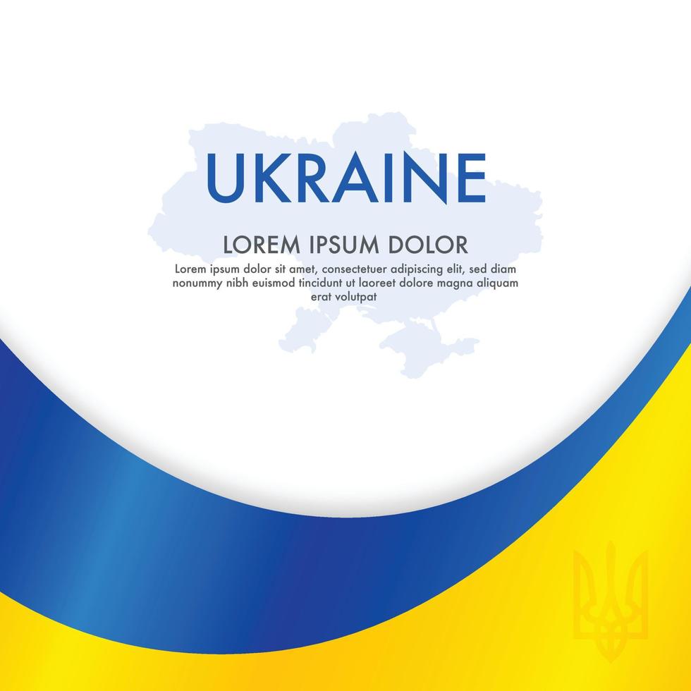carta con sfondo di concetto di bandiera ucraina vettore