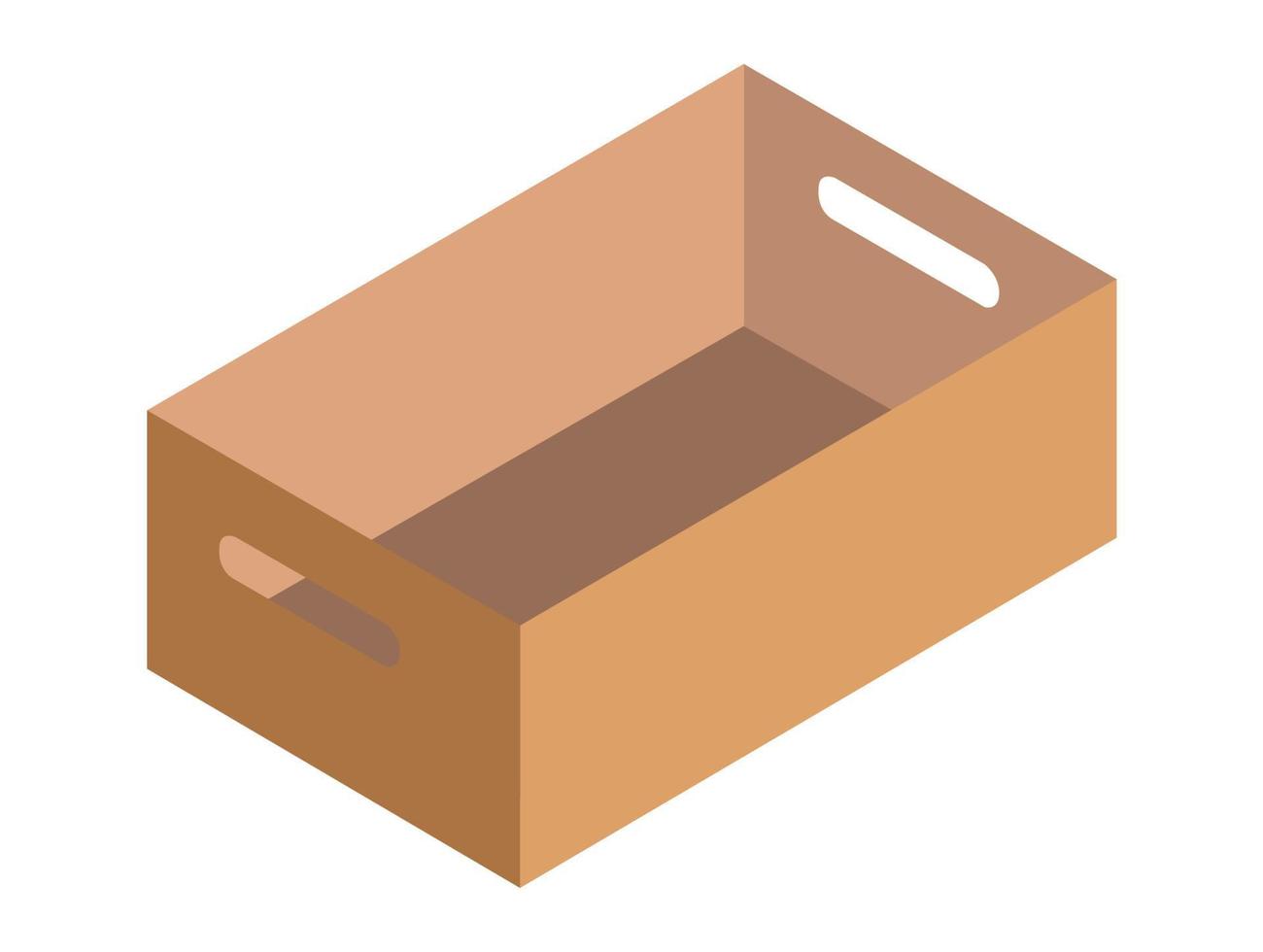confezione in scatola su sfondo bianco, isometrica vettore
