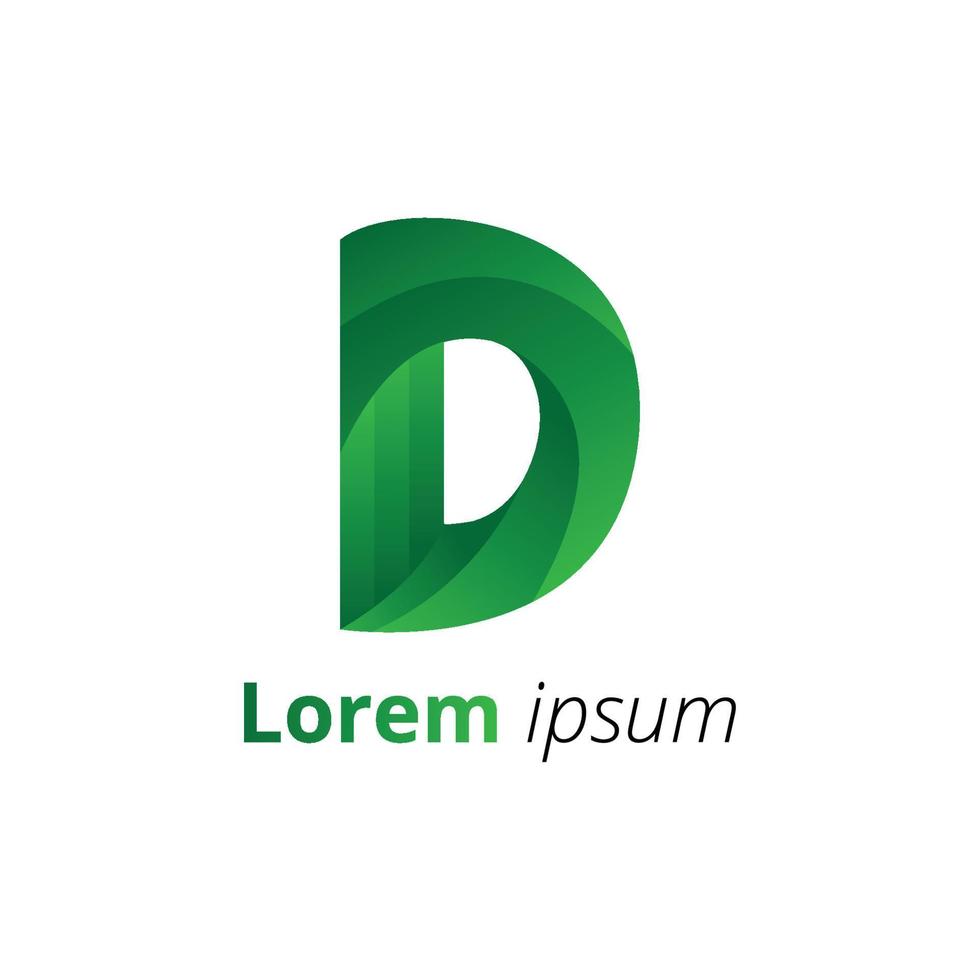 design del logo della lettera d verde vettore