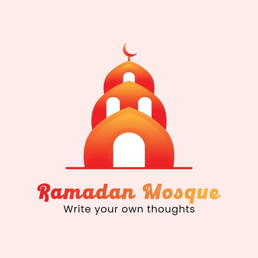 logo della moschea gradiente ramadan vettore