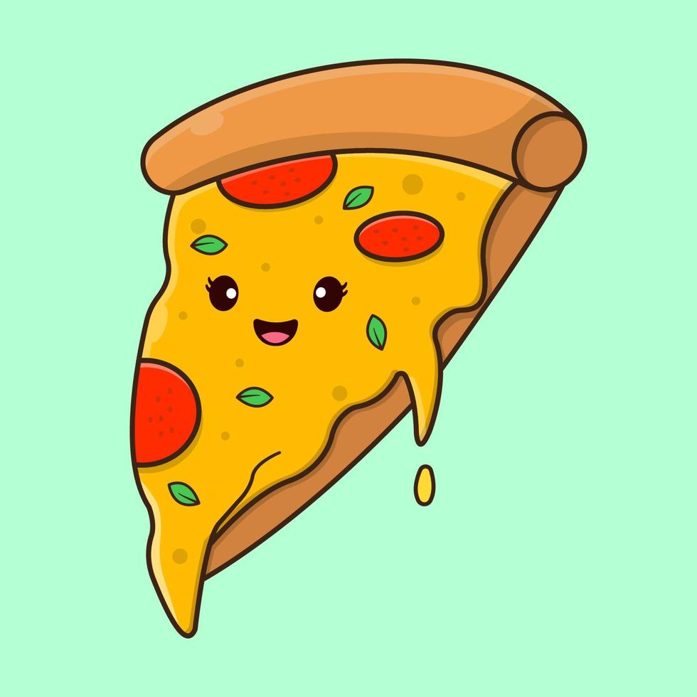 illustrazione carina della pizza vettore
