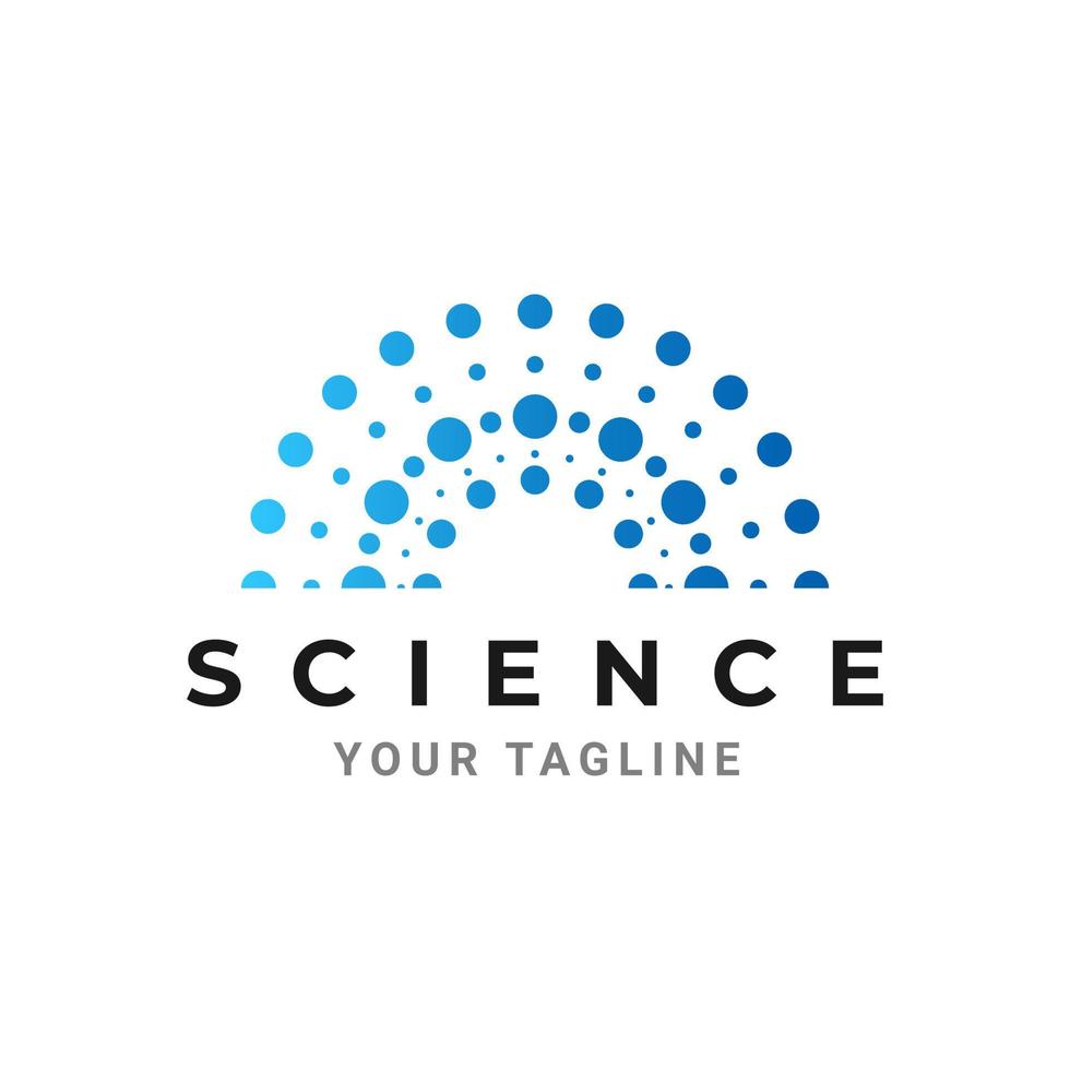 design del logo della scienza globale, icona per la tecnologia scientifica vettore