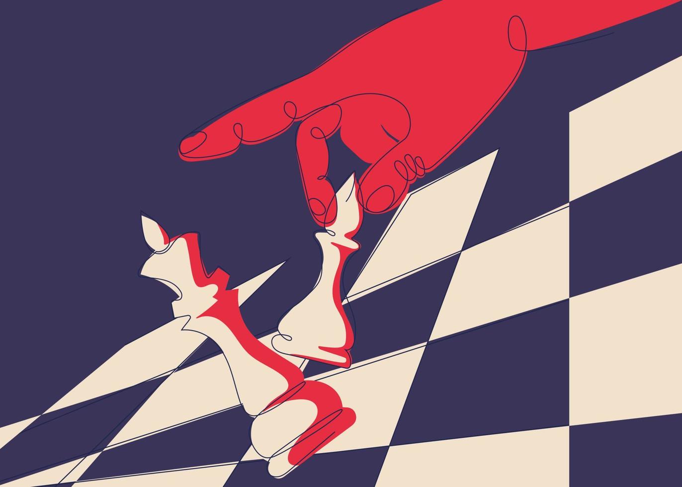banner con illustrazione di scacco matto. vettore