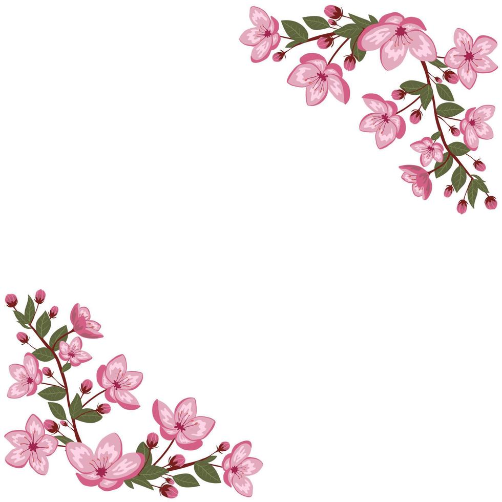 illustrazione della struttura di vettore del fiore di ciliegio primaverile carino