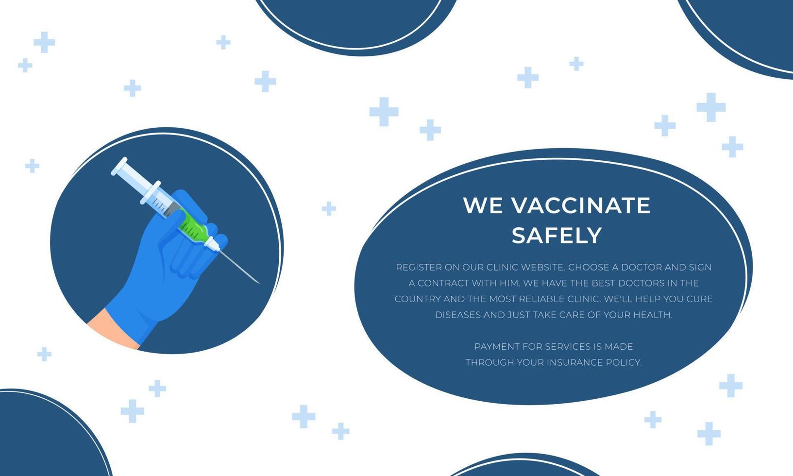 illustrazione vettoriale di vaccinazione sicura. il concetto di vaccinazione contro il virus.