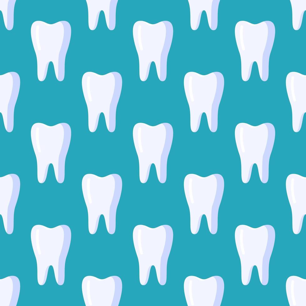 illustrazione vettoriale del modello di denti. denti bianchi su sfondo turchese.