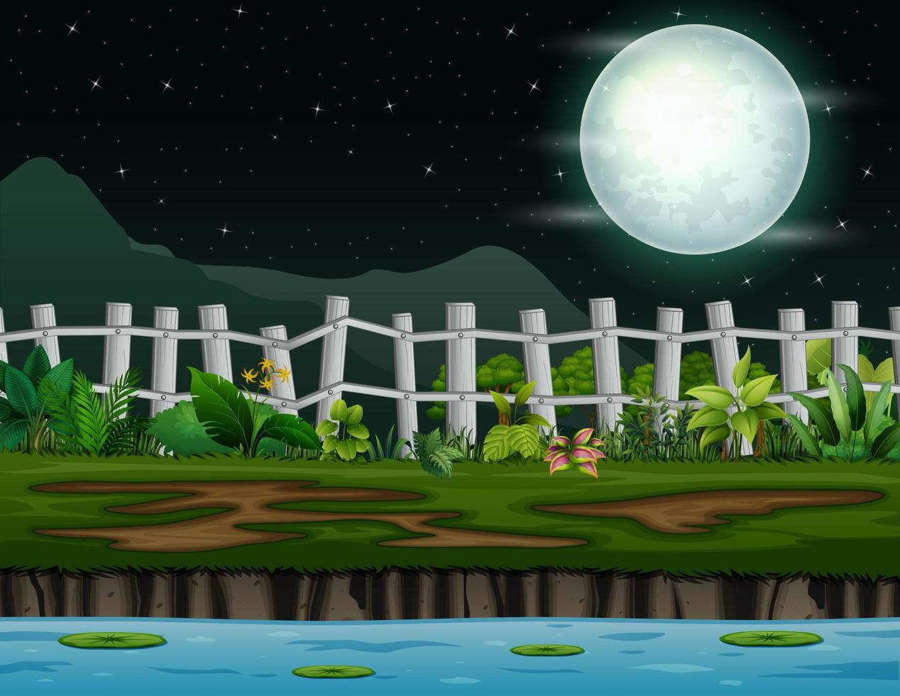 sfondo del paesaggio della natura di notte illustrazione vettore
