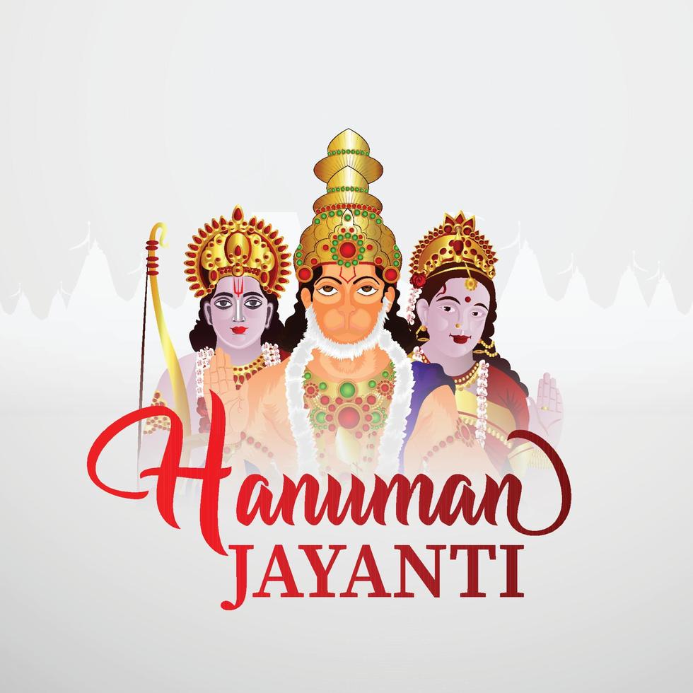 festa indù indiana felice hanuman jayanti celebrazione sfondo vettore