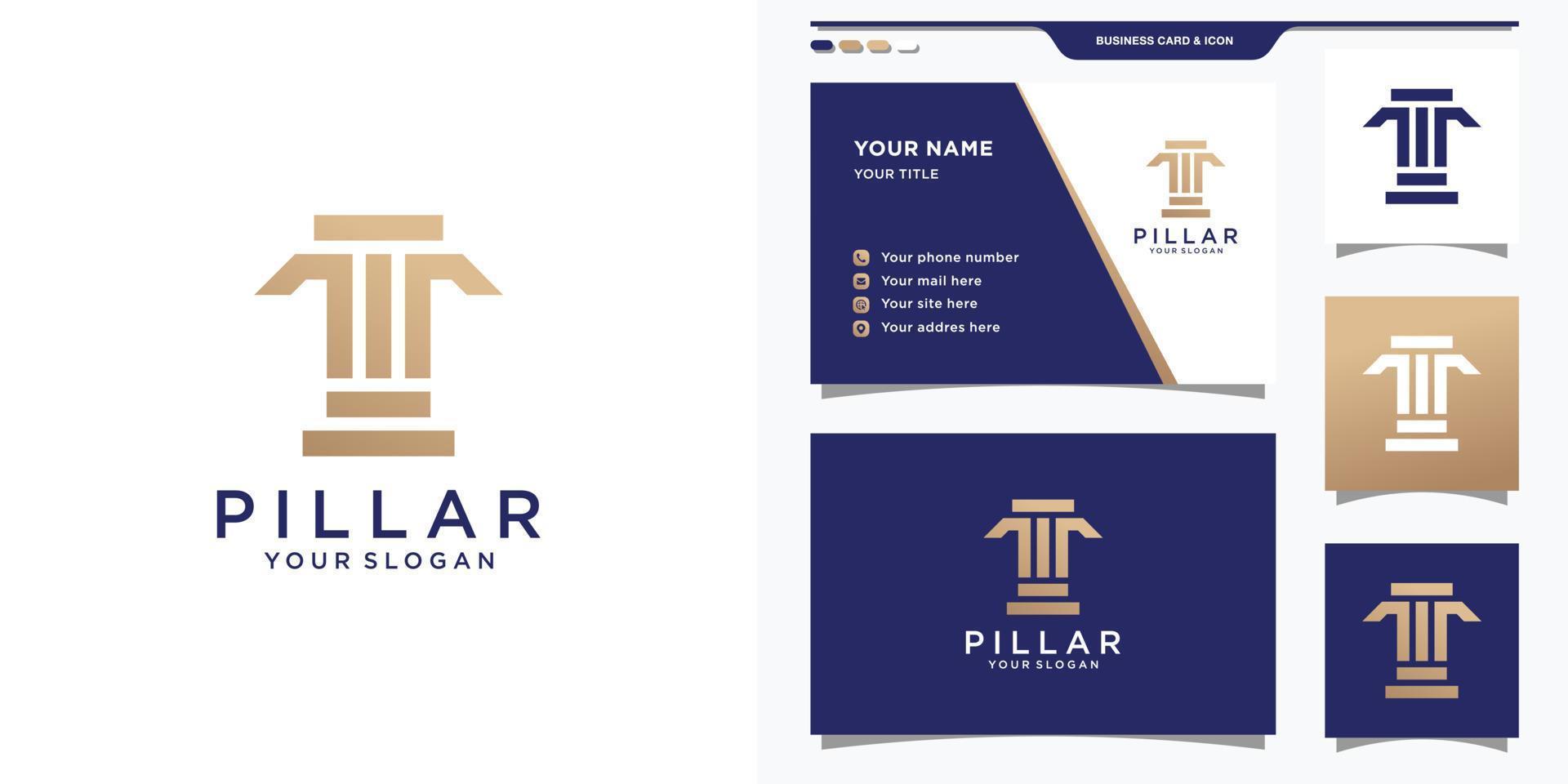 modello di logo del pilastro con concetto creativo e design di biglietti da visita. logo design ispirazione vettore premium