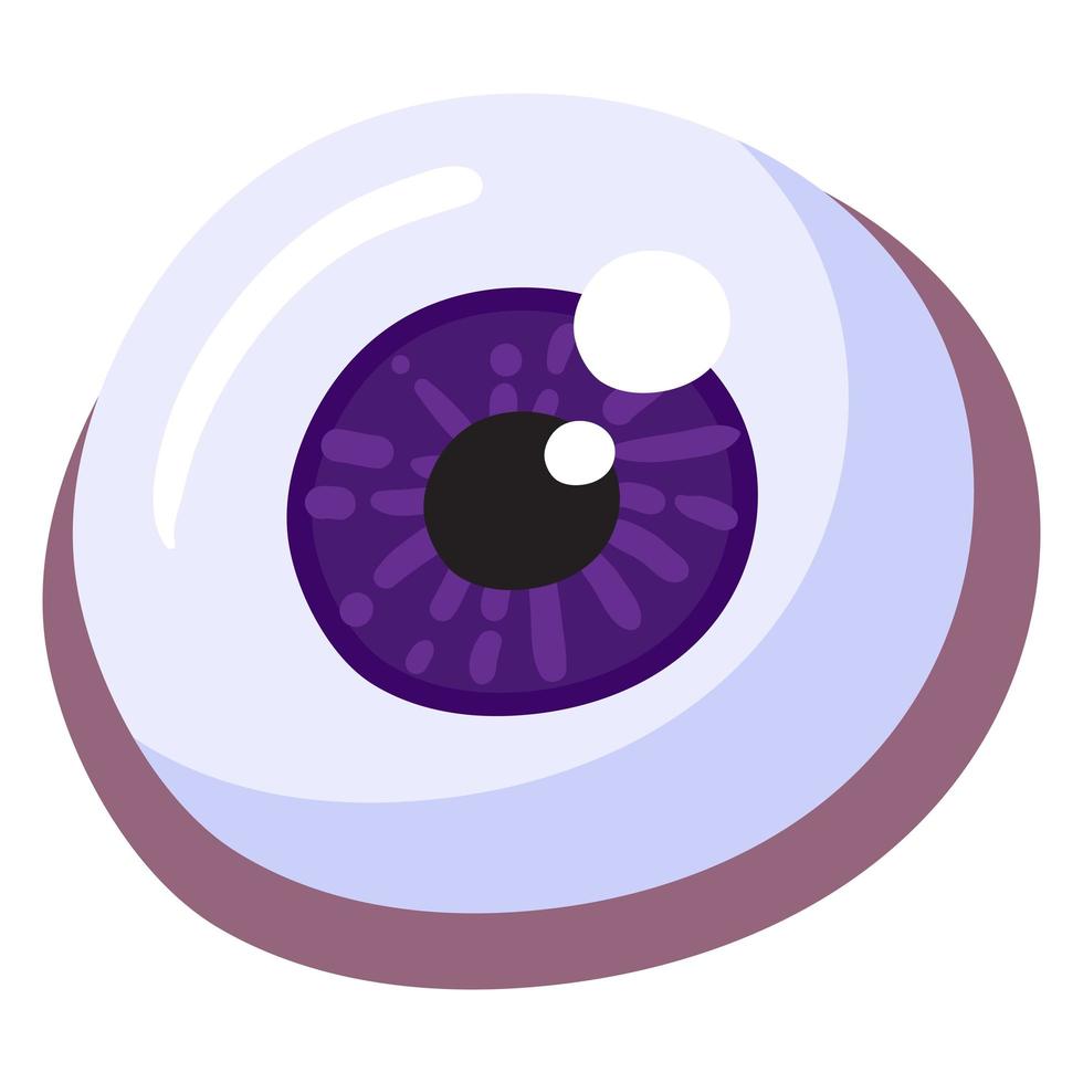 icona del bulbo oculare, segno dell'occhio zombie di halloween isolato vettore