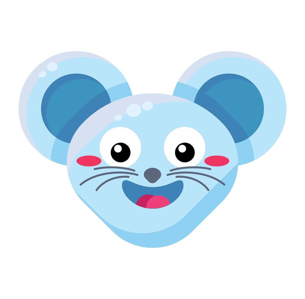 illustrazione piatta emoji topo felice vettore