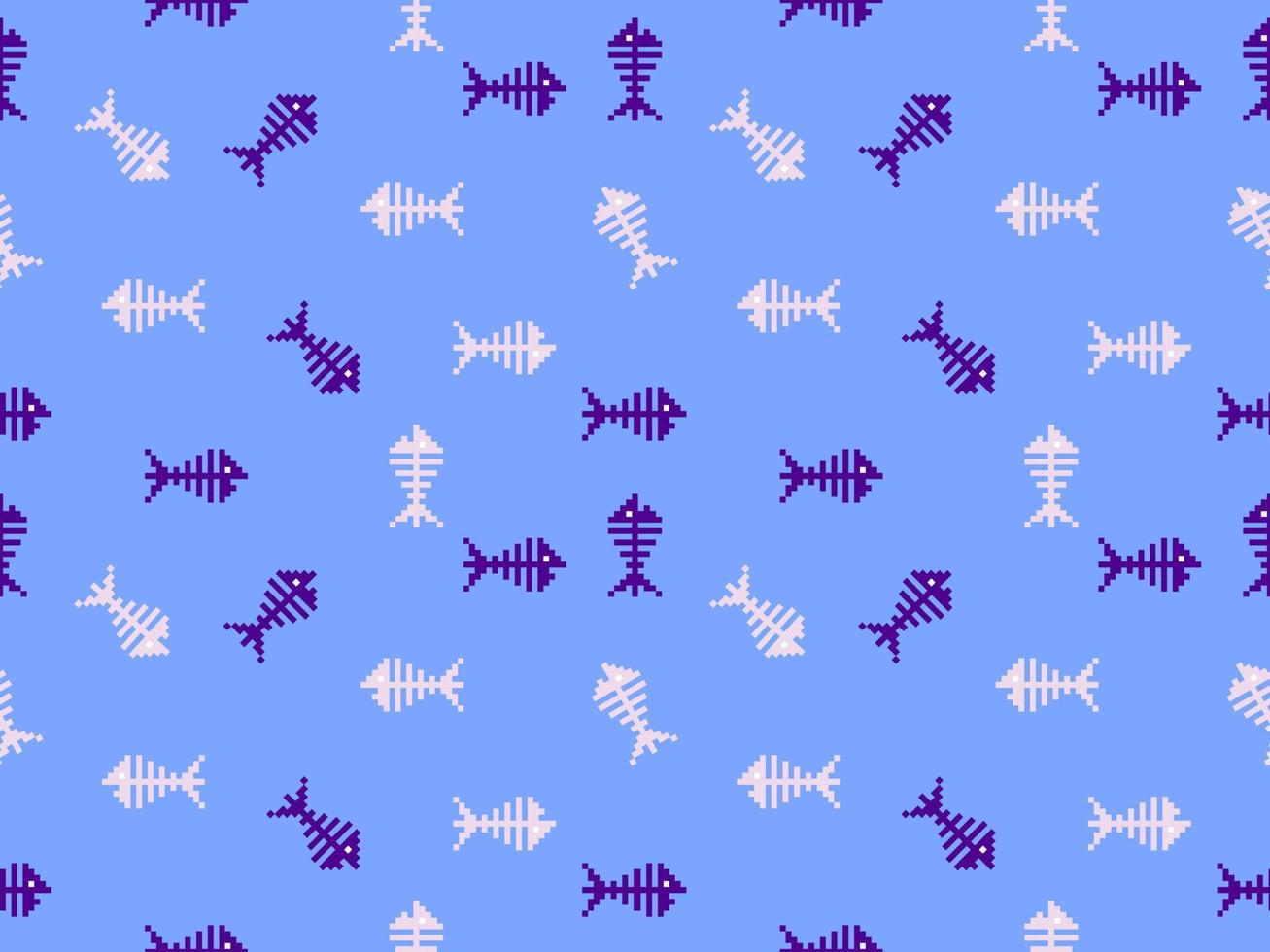 personaggio dei cartoni animati a lisca di pesce motivo senza cuciture su sfondo blu. vettore