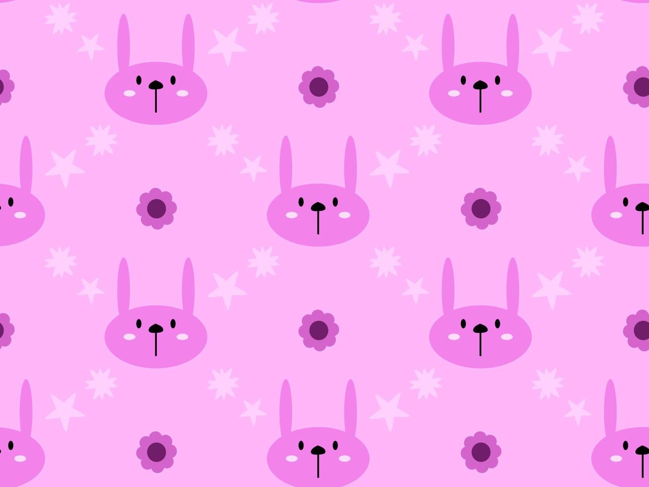 modello senza cuciture del personaggio dei cartoni animati del coniglio su fondo rosa vettore