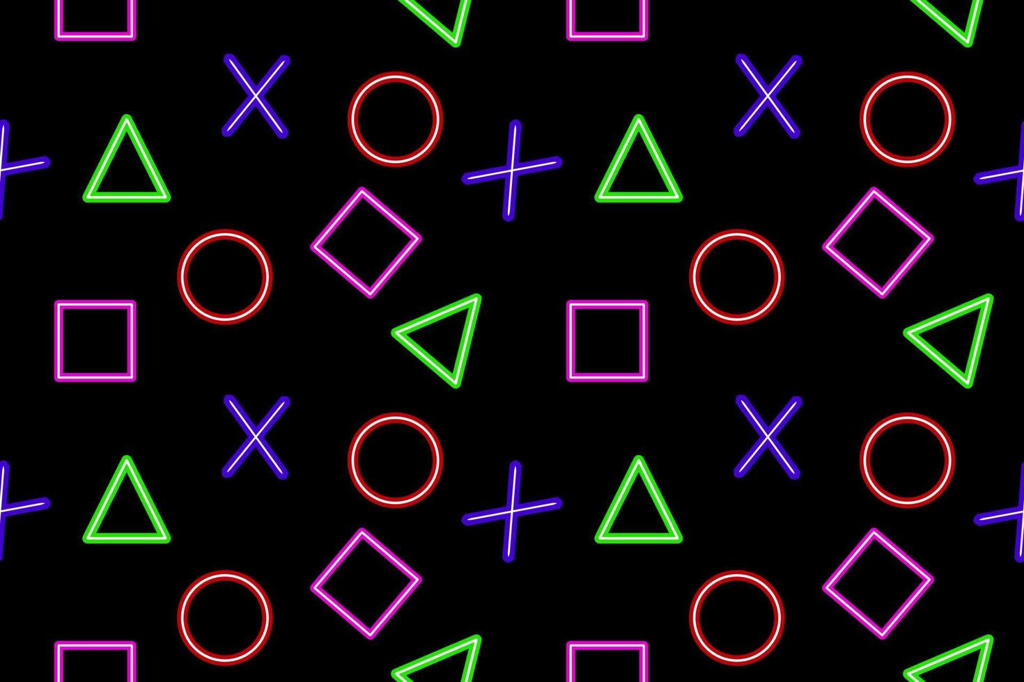 forme geometriche multicolori su sfondo nero vettore