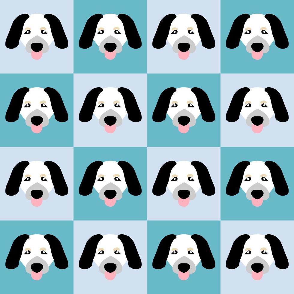 personaggio dei cartoni animati della testa di cane beagle su sfondo blu vettore