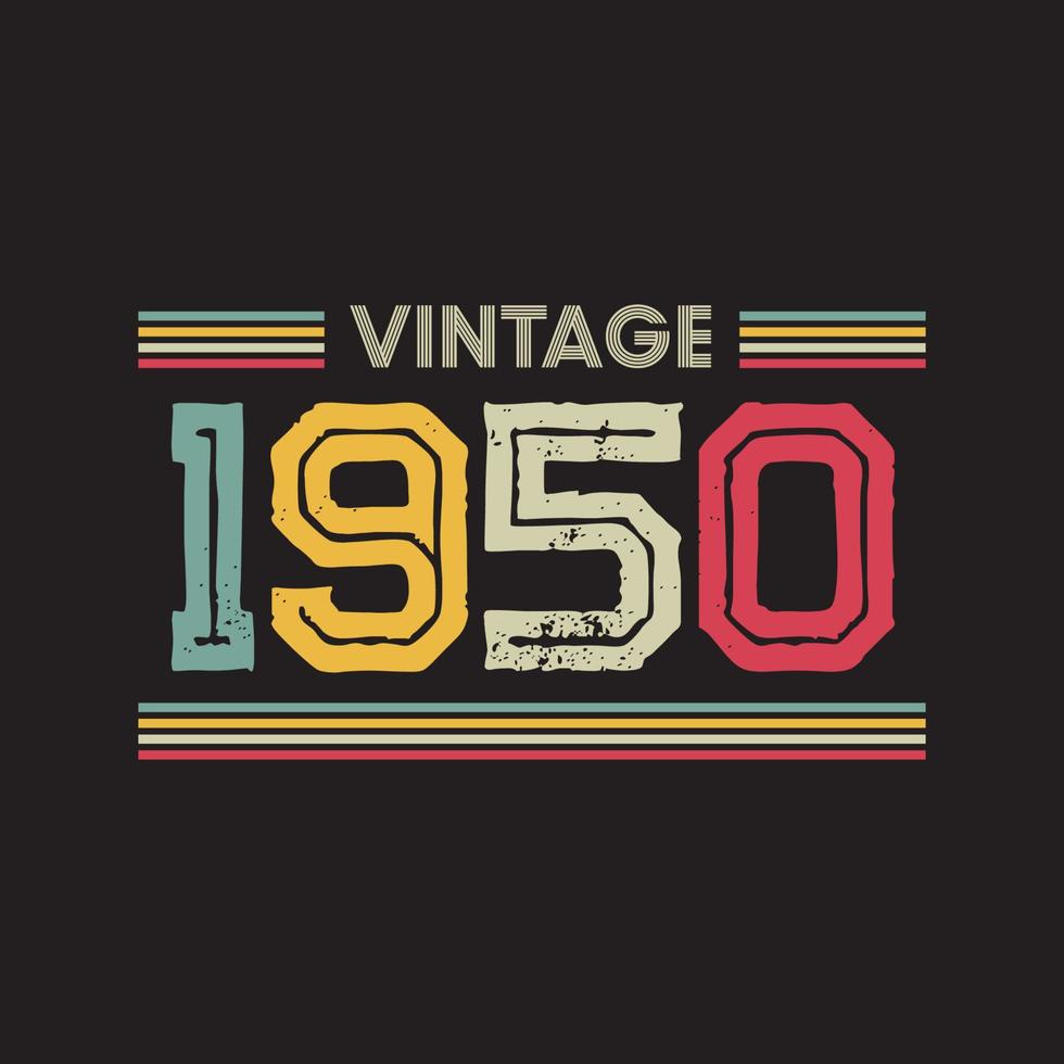1950 design vintage t-shirt retrò, vettore, sfondo nero vettore