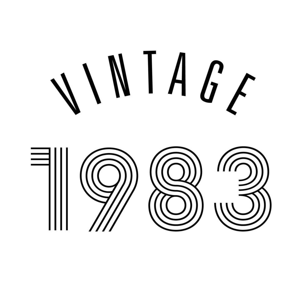 1983 vintage retrò t-shirt design vettoriale