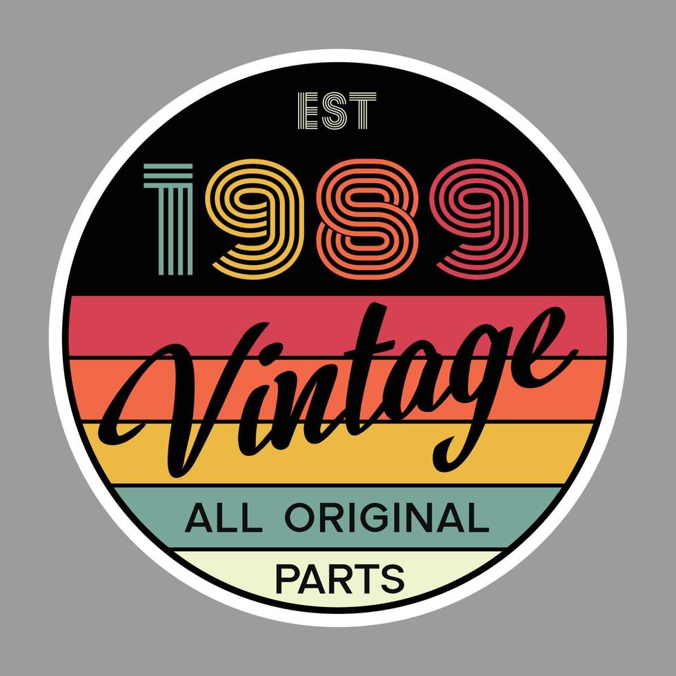 1989 vintage retrò t-shirt design vettoriale