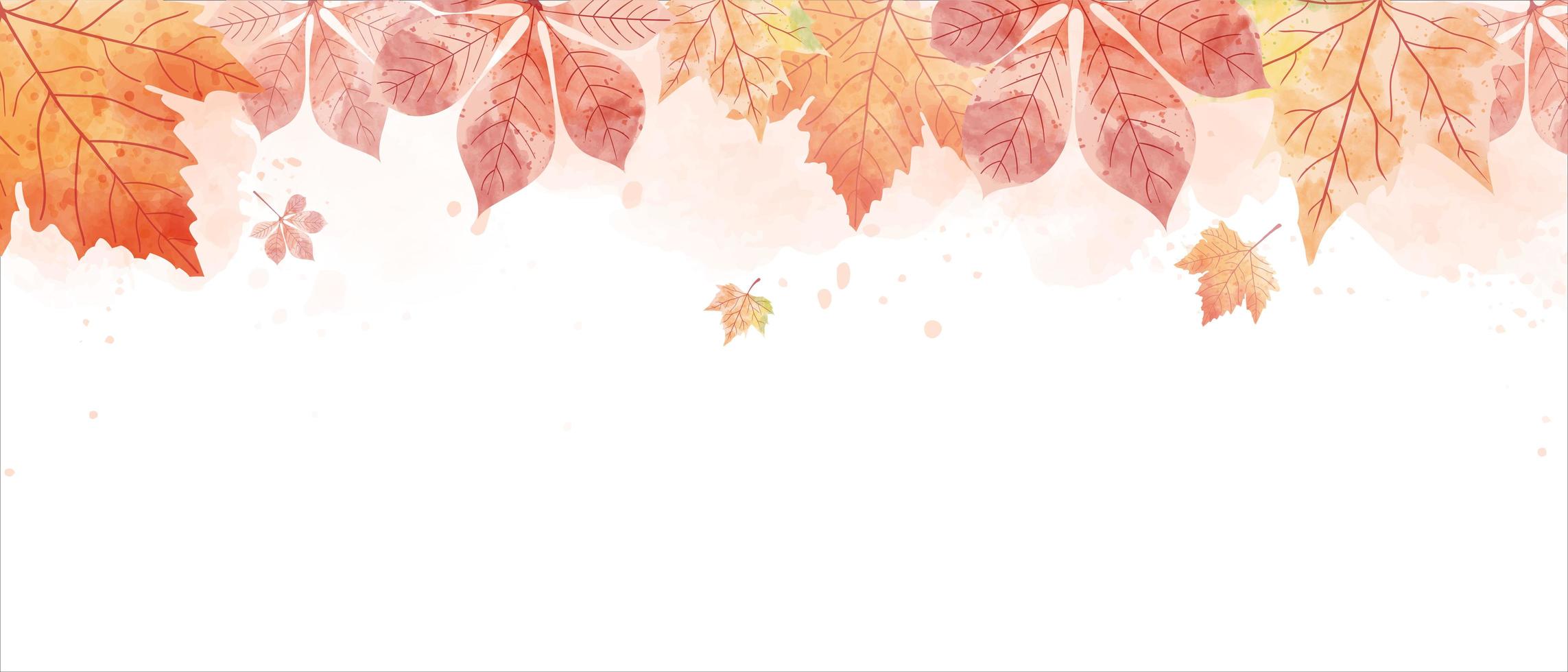 Disegno dell&#39;acquerello delle foglie rosse di caduta nella stagione di autunno. vettore