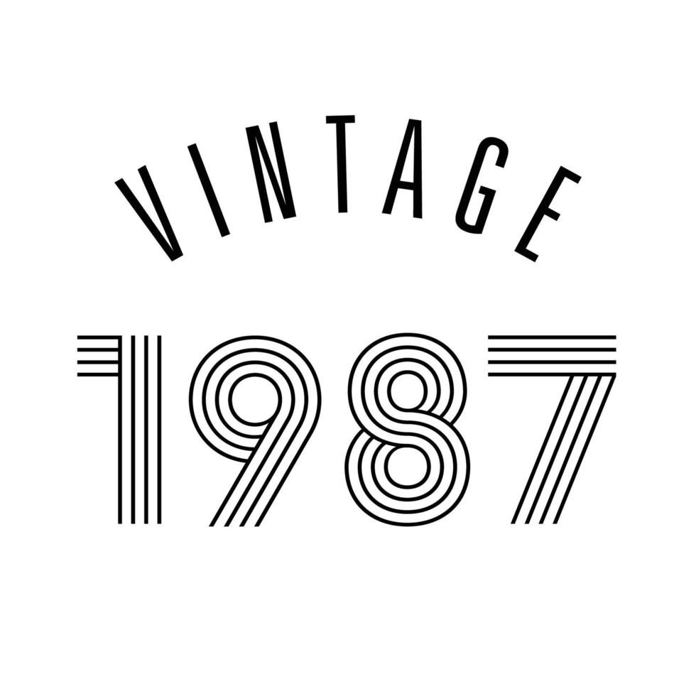 1987 vintage retrò t-shirt design vettoriale